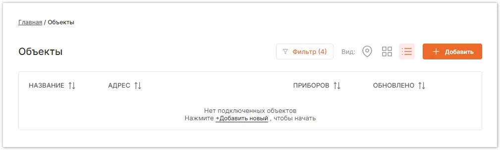 Пустой список объектов